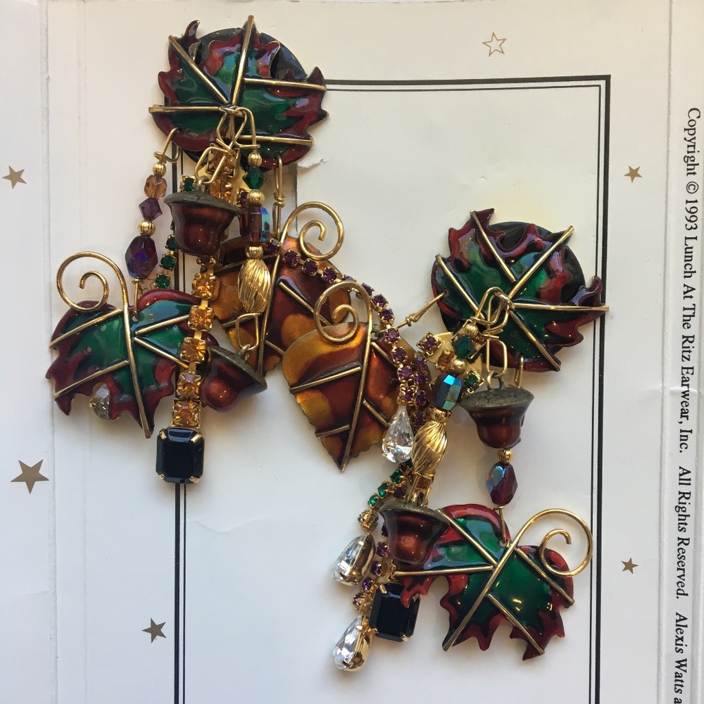 1993 Lunch at the Ritz “Autumn in NY” Earrings Used